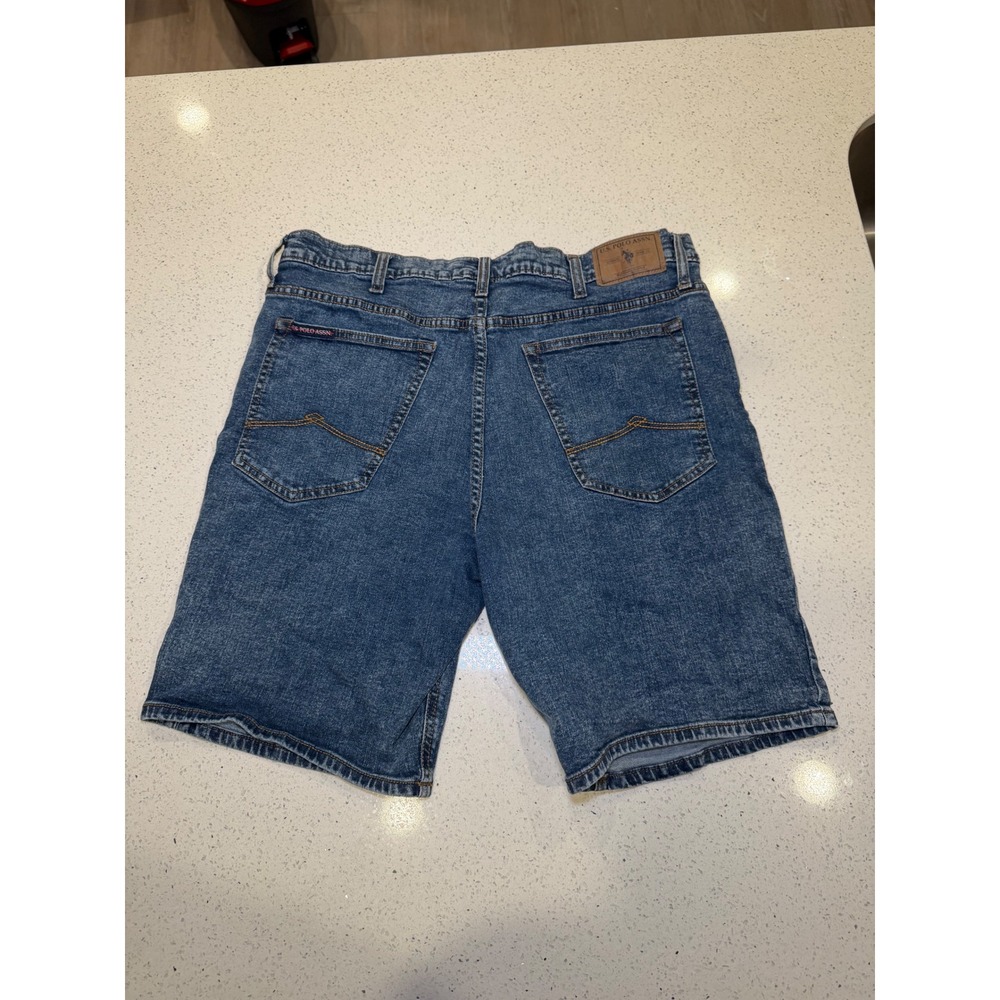 US Polo Assn Mens Denim Shorts Blue Medium Wash W40 Casual Jean Shorts - Picture 4 of 6